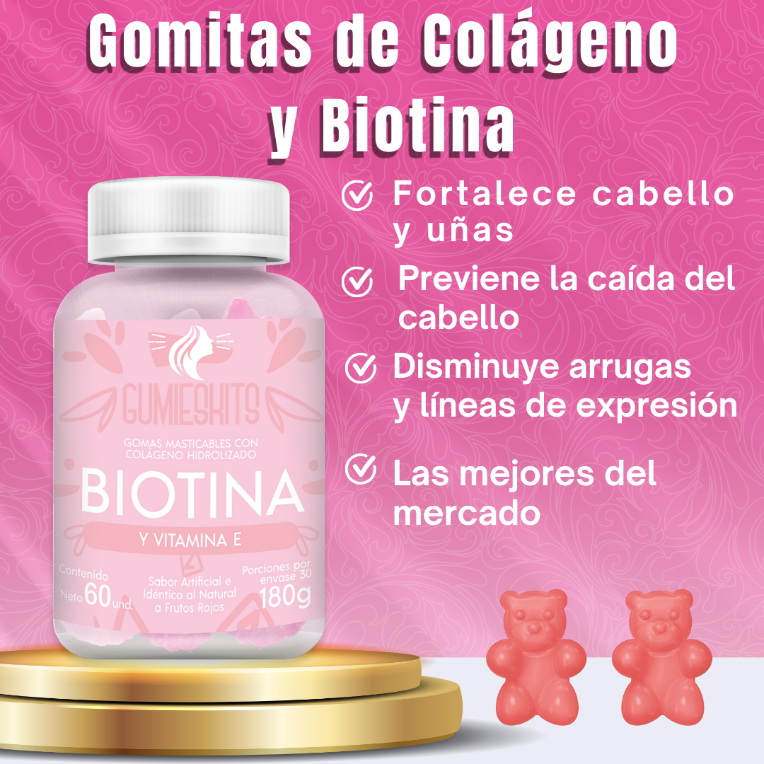GOMAS DE BIOTINA y COLÁGENO