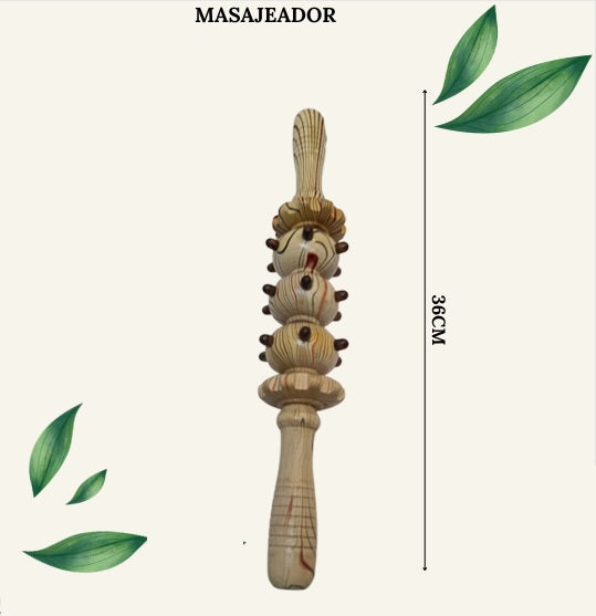 Rodillo Masajeador De Madera