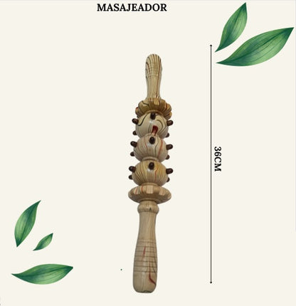 Rodillo Masajeador De Madera