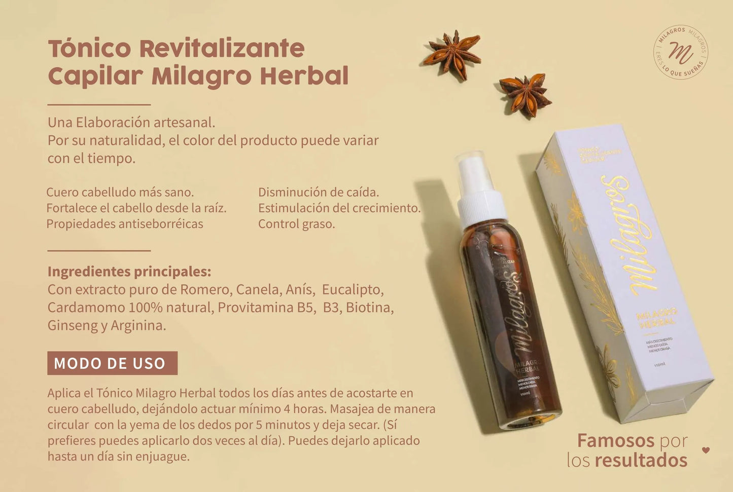 Tónico Capilar Herbal Milagros